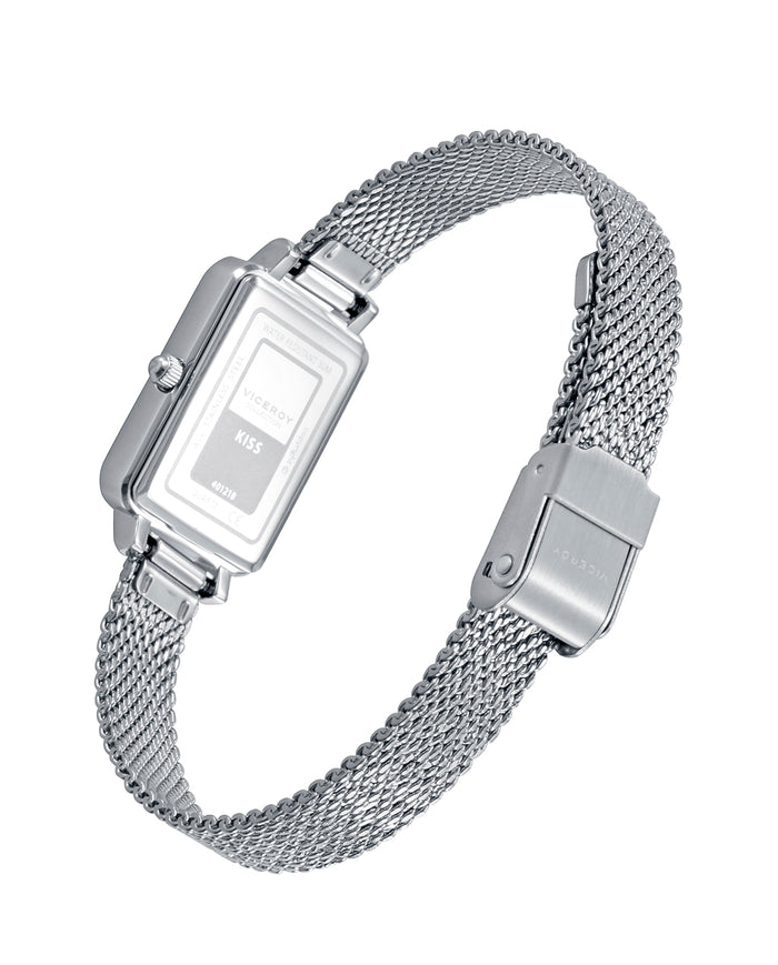 Viceroy Reloj Caja De Acero Con Malla Milanesa De Acero Y Movimiento Cuarzo