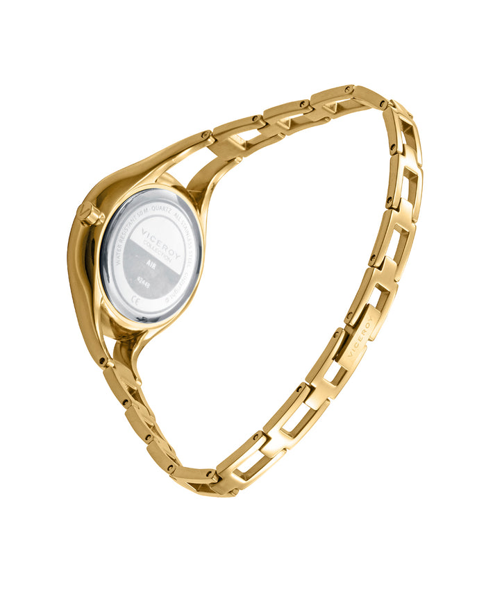 Viceroy Reloj Caja De Acero Ip Dorado 5 Atm Y Brazalete Ip Dorado Con Movimiento Cuarzo