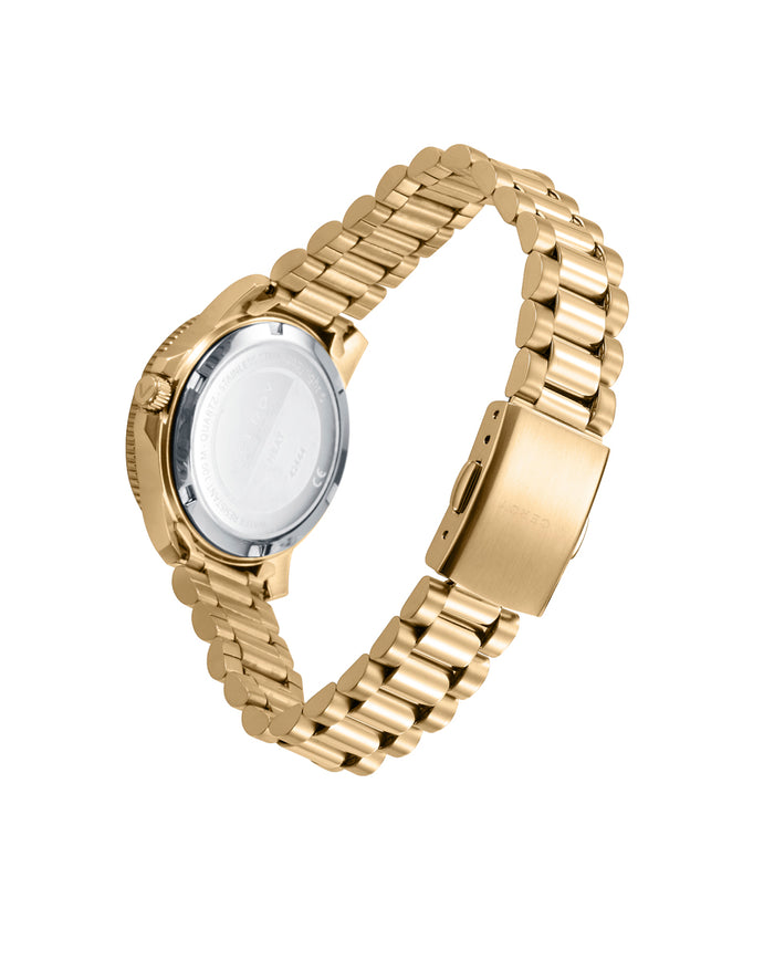 Viceroy Reloj Caja De Acero Ip Dorado Con Bisel De Aluminio En Color Azul