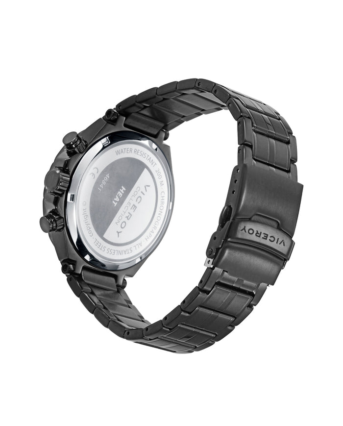 Viceroy Reloj Caja De Acero Ip Negro Con Bisel En Color Verde 20 Atm Y Brazalete De Acero Ip Negro Con Movimiento Cuarzo