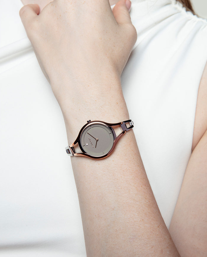 Viceroy Reloj Caja De Acero Ip Rosa 5 Atm Y Brazalete De Acero Con Movimiento Cuarzo