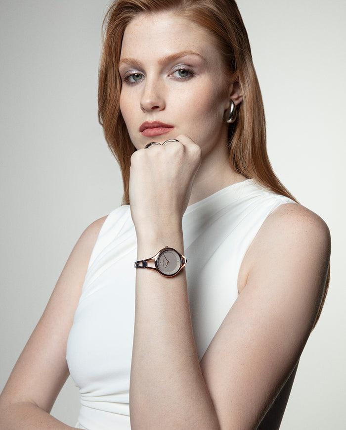 Viceroy Reloj Caja De Acero Ip Rosa 5 Atm Y Brazalete De Acero Con Movimiento Cuarzo