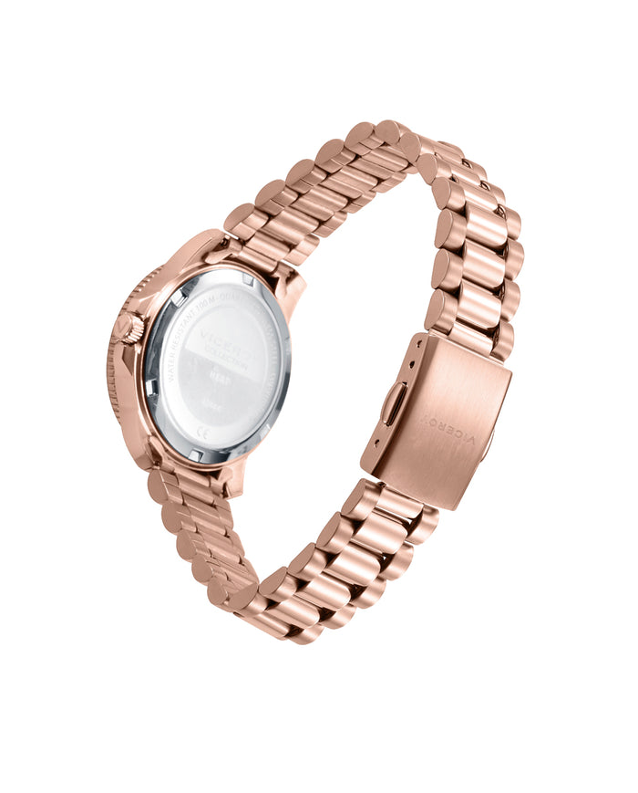 Viceroy Reloj Caja De Acero Ip Rosa Con Bisel De Aluminio En Color Rosa