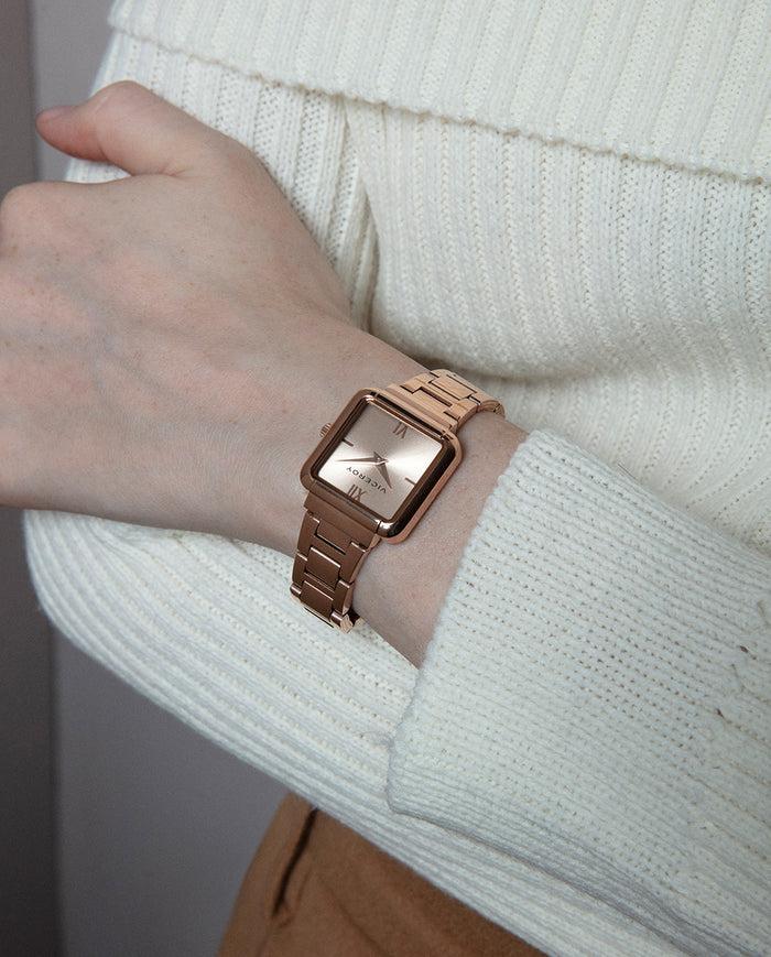 Viceroy Reloj Caja De Acero Ip Rosa Y Brazalete De Acero Ip Rosa Con Movimiento Cuarzo