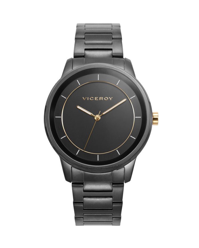 viceroy Reloj caja y brazalete de acero gris con movimiento de cuarzo