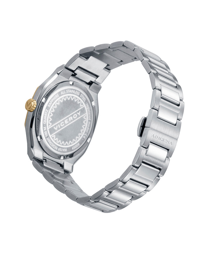 Viceroy Reloj Colección Laura Escanes Caja De Acero Con Doble Bisel En Acero Ip Dorado Con Cristal Zafiro 10 Atm Y Brazalete De Acero Con Movimiento Cuarzo