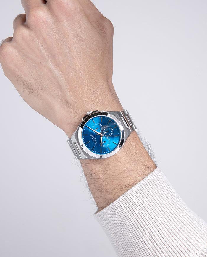 Viceroy Reloj De Acero Con Esfera Azul Con Cronógrafo