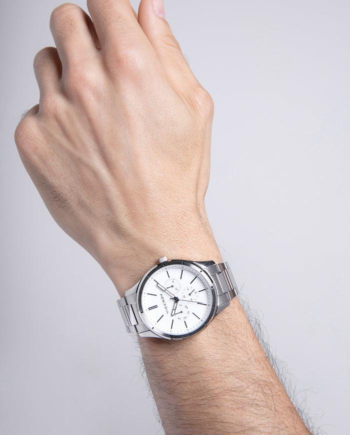 Viceroy Reloj De Acero Con Esfera Blanca Y Movimiento De Cuarzo
