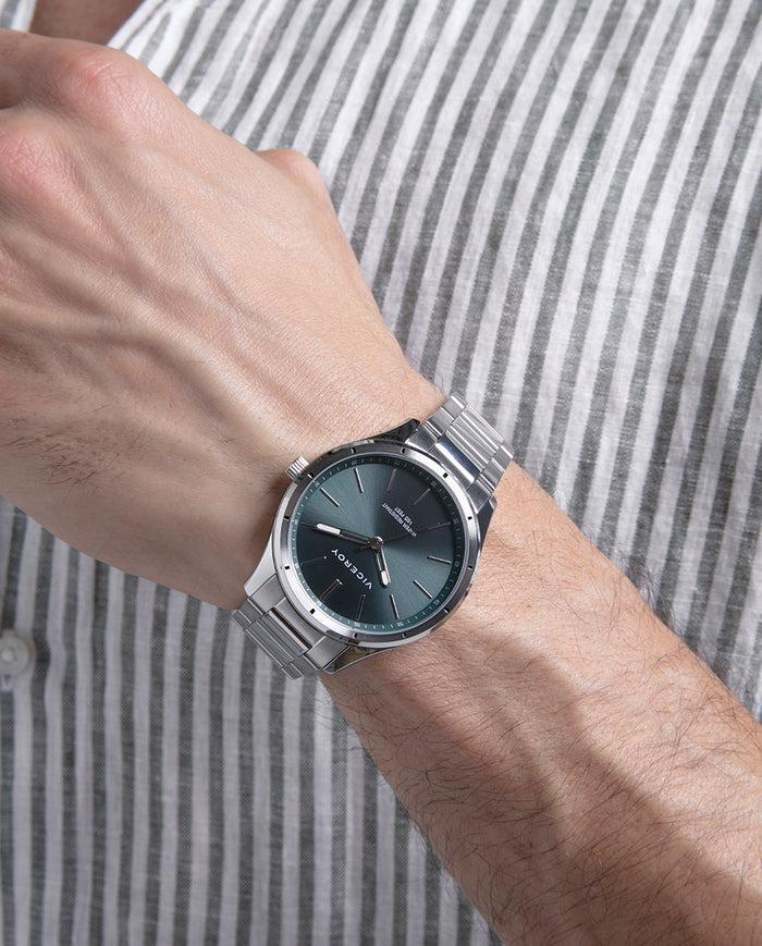 Viceroy Reloj De Acero Para Hombre Con Esfera Verde Y Movimiento De Cuarzo