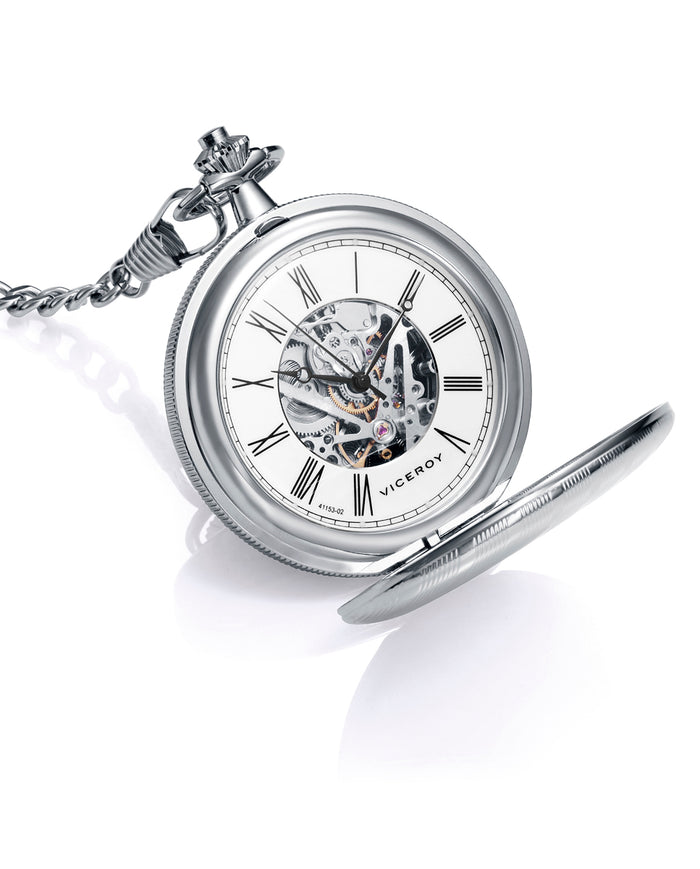 viceroy Reloj de bolsillo caja de metal con movimiento automático