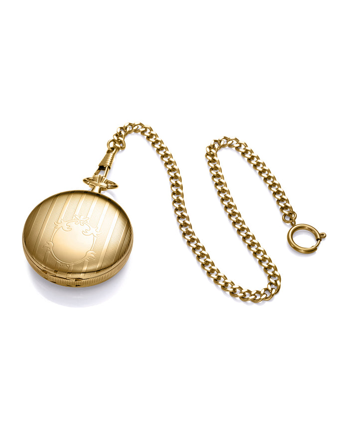 Viceroy Reloj De Bolsillo Caja De Metal Ip Dorado Movimiento Automático