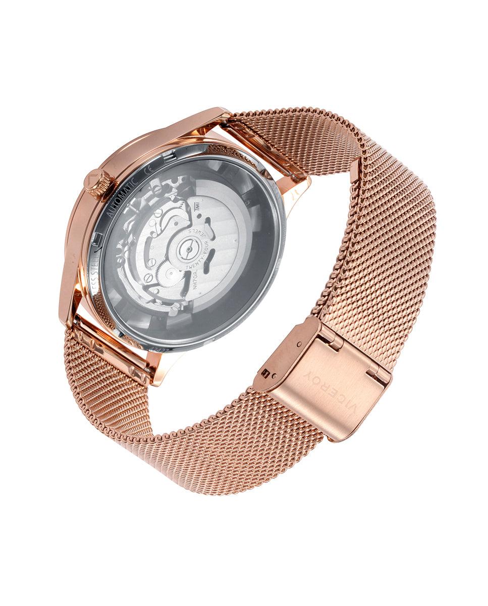 Viceroy Reloj De Hombre Beat Automático Con Caja Y Brazalete De Acero En Ip Rosa