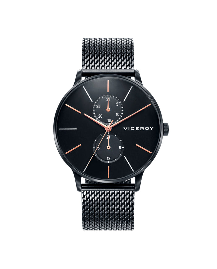 viceroy Reloj de hombre Beat multifunción de acero con IP negra