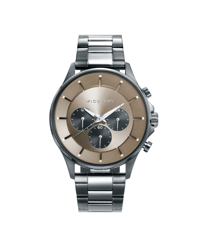 viceroy Reloj de hombre Beat multifunción de acero IP gris