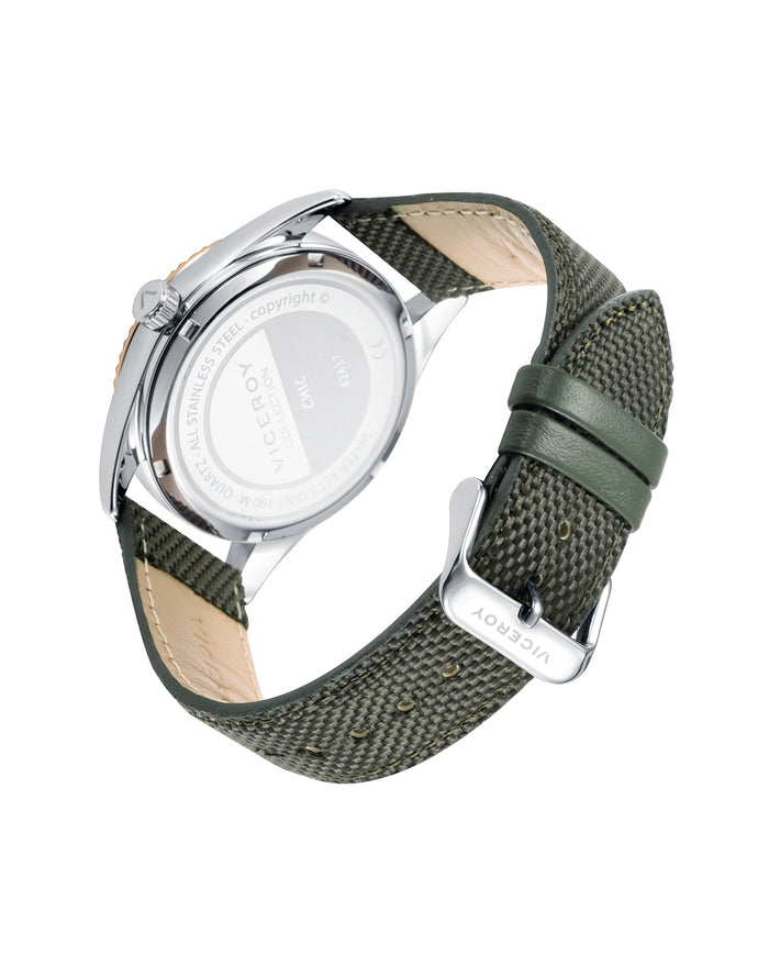 Viceroy Reloj De Hombre Chic Con Caja De Acero Y Correa De Nylon Verde