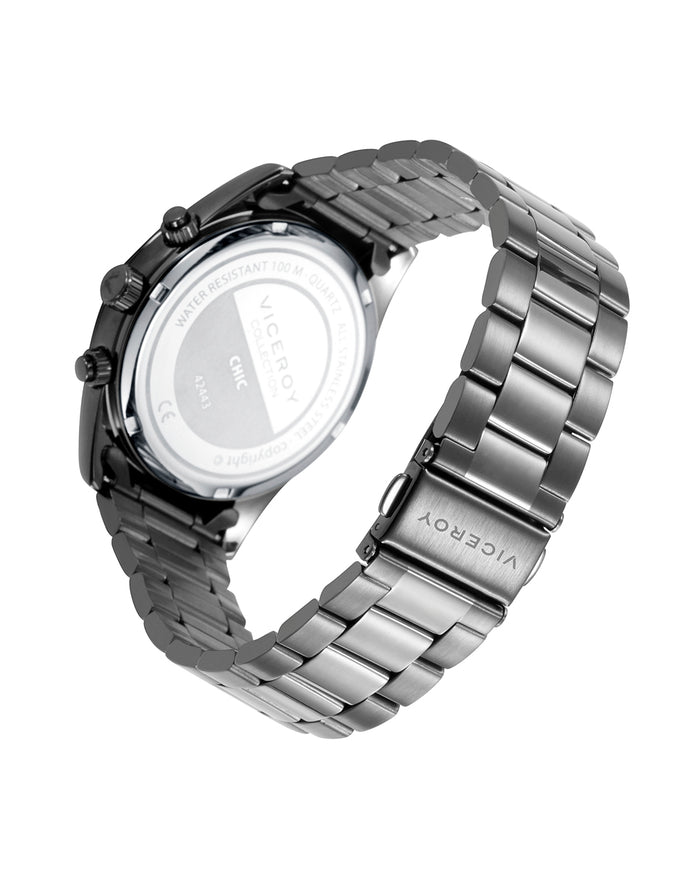 Viceroy Reloj De Hombre Chic Con Caja Y Brazalete De Acero Ip Gris