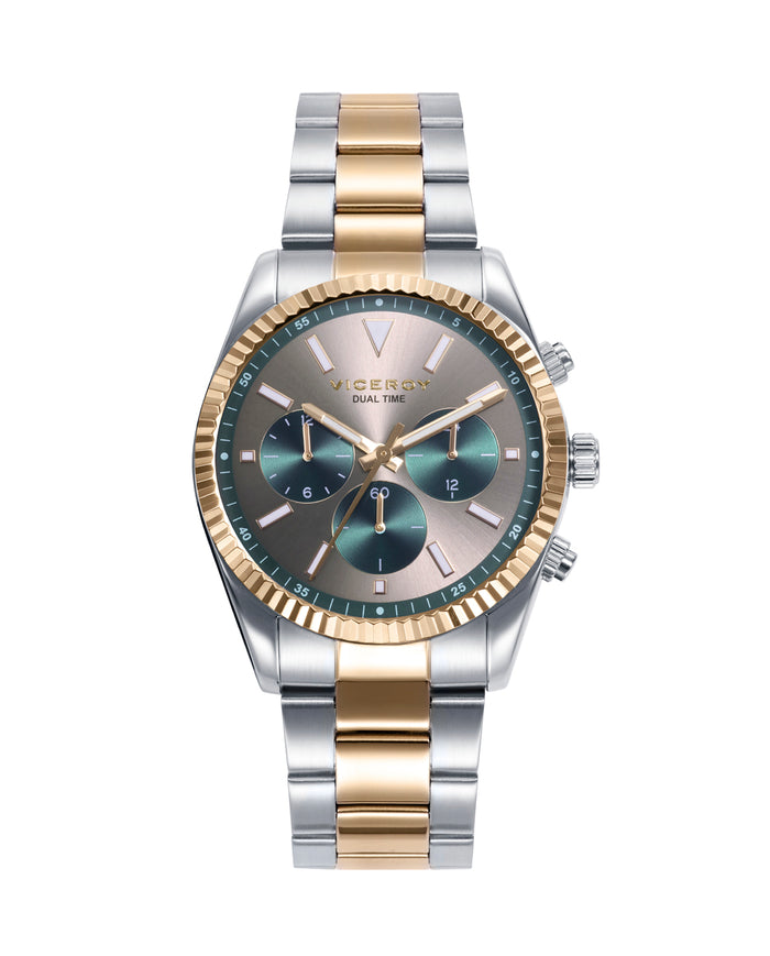 viceroy Reloj de hombre Chic con caja y brazalete de acero bicolor