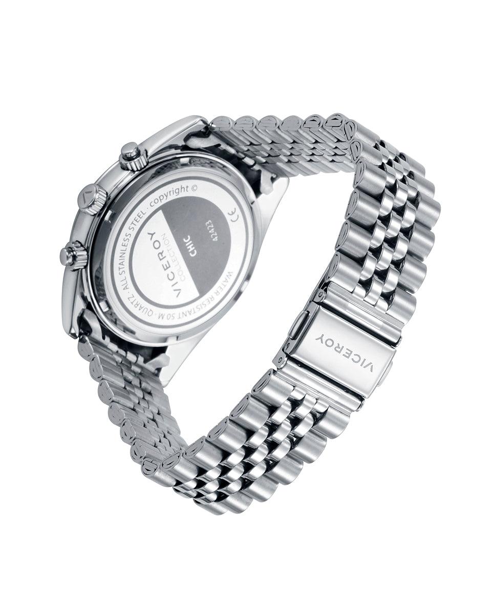 Viceroy Reloj De Hombre Chic De Acero Multifunción Con Esfera Verde Y Bisel Dorado