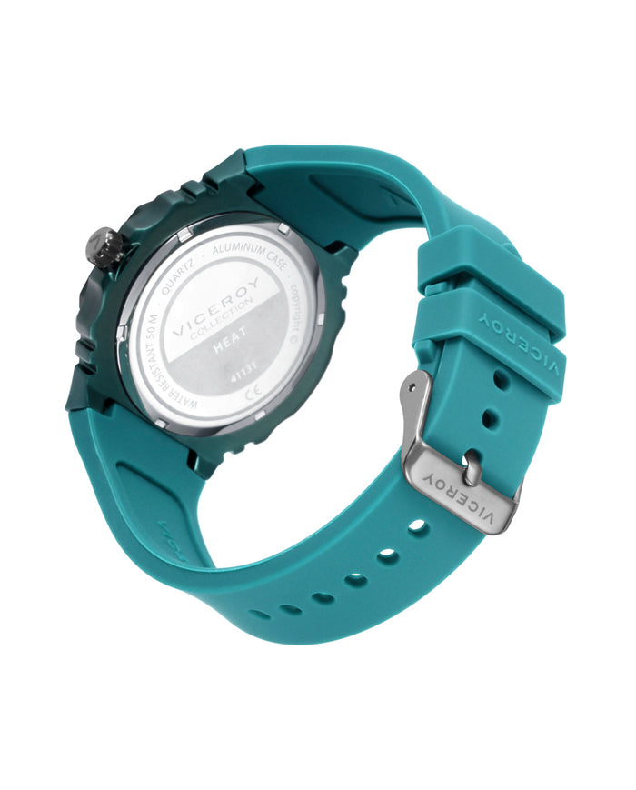Viceroy Reloj De Hombre Con Caja De Aluminio Y Correa De Silicona Verde Oscuro
