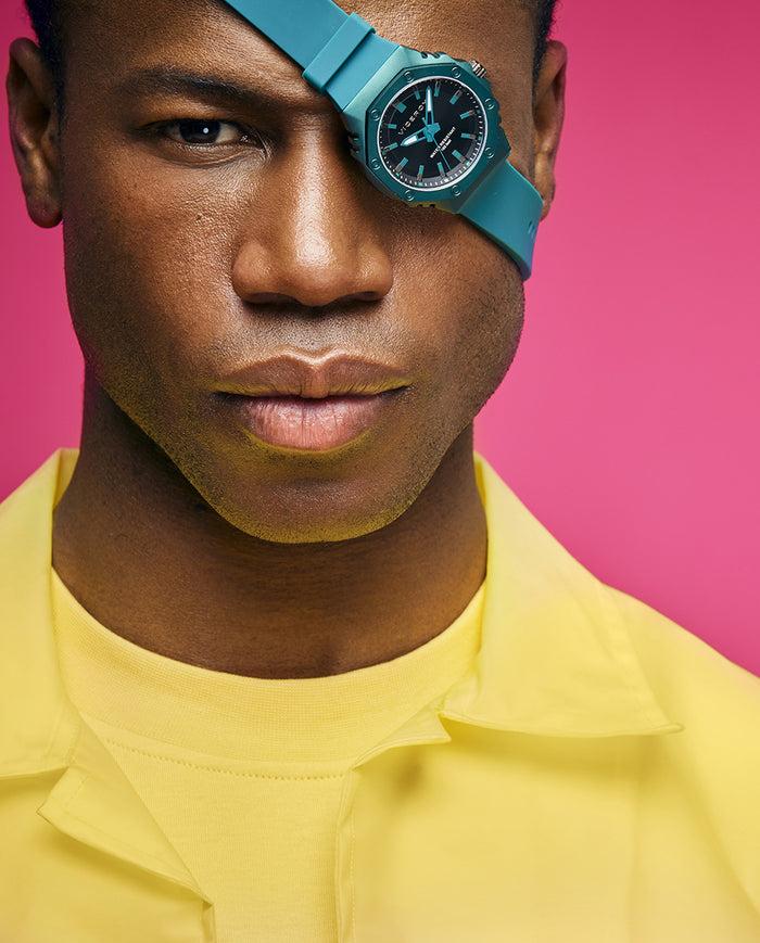 Viceroy Reloj De Hombre Con Caja De Aluminio Y Correa De Silicona Verde Oscuro