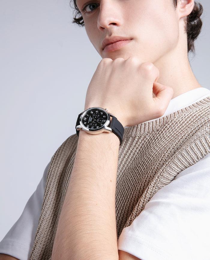 Viceroy Reloj De Hombre Con Correa De Silicona Y Esfera Negra Con Cronógrafo