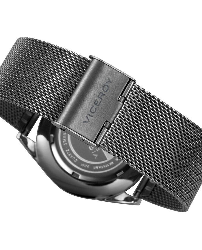 Viceroy Reloj De Hombre Dress 3 Agujas De Acero IP Gris Y Malla Milanesa
