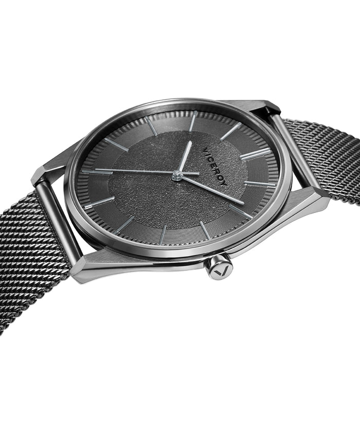 Viceroy Reloj De Hombre Dress 3 Agujas De Acero IP Gris Y Malla Milanesa