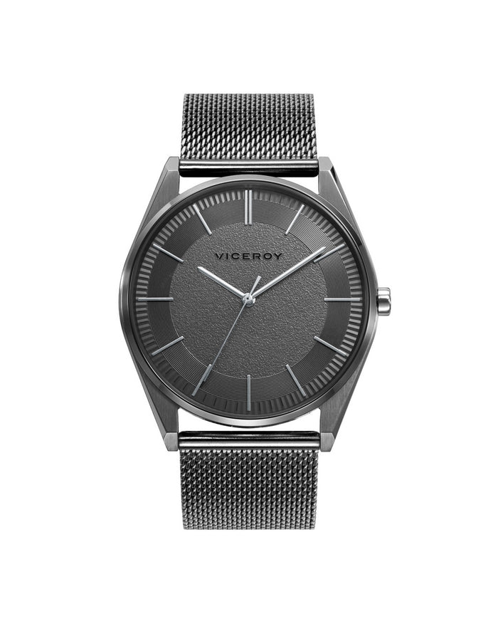 Viceroy Reloj De Hombre Dress 3 Agujas De Acero IP Gris Y Malla Milanesa