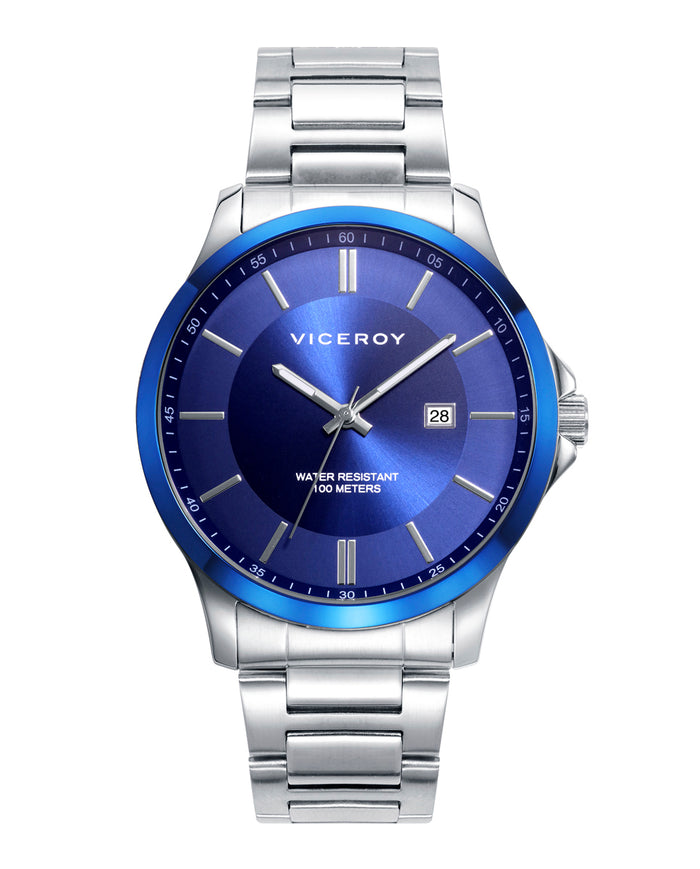 viceroy Reloj de hombre Dress con caja azul y brazalete de acero