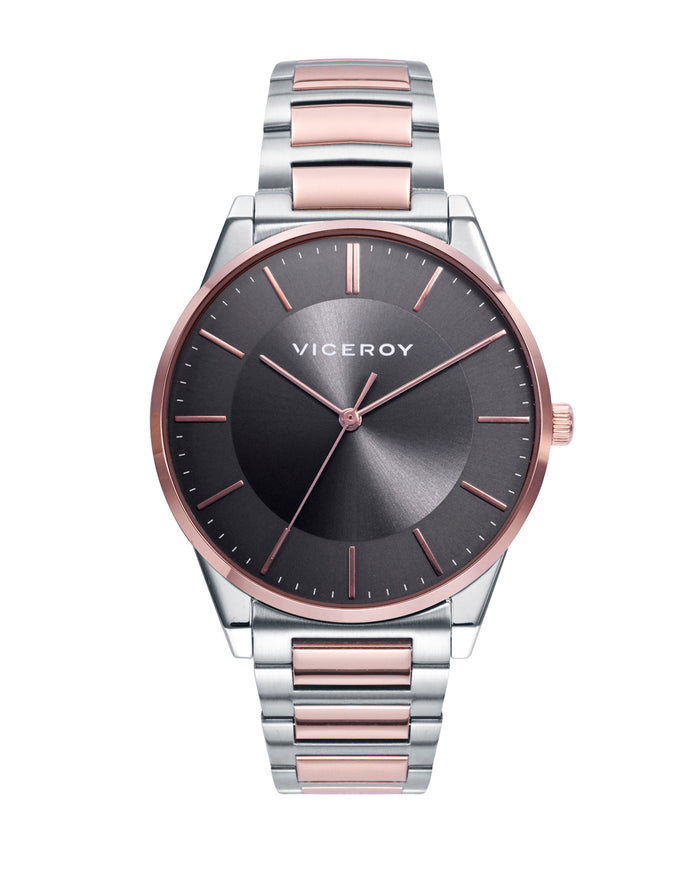 viceroy Reloj de hombre Dress con caja y brazalete de acero bicolor