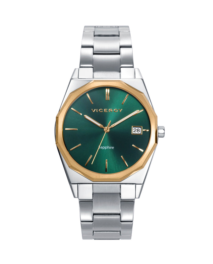 viceroy Reloj de Hombre Dress extraplano de acero con cristal zafiro