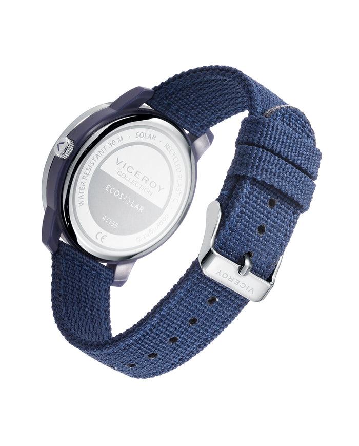 Viceroy Reloj De Hombre Ecosolar Con Caja De Plástico Reciclado Y Correa De Nylon Reciclado En Azul