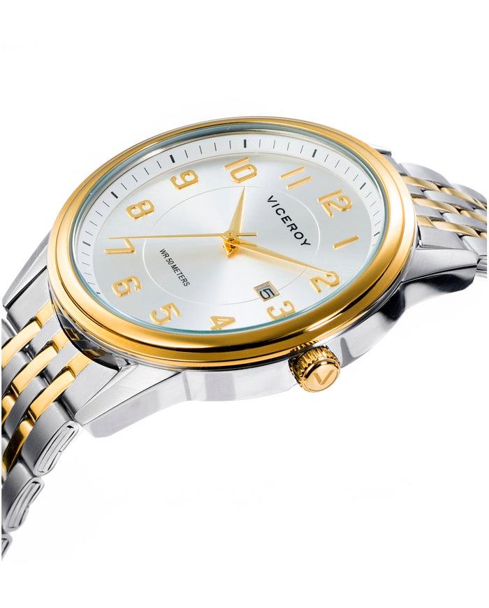 Viceroy Reloj De Hombre Grand 3 Agujas De Acero Con IP Dorado