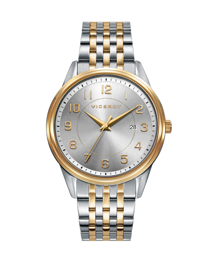 viceroy Reloj de hombre Grand 3 agujas de acero con IP dorado