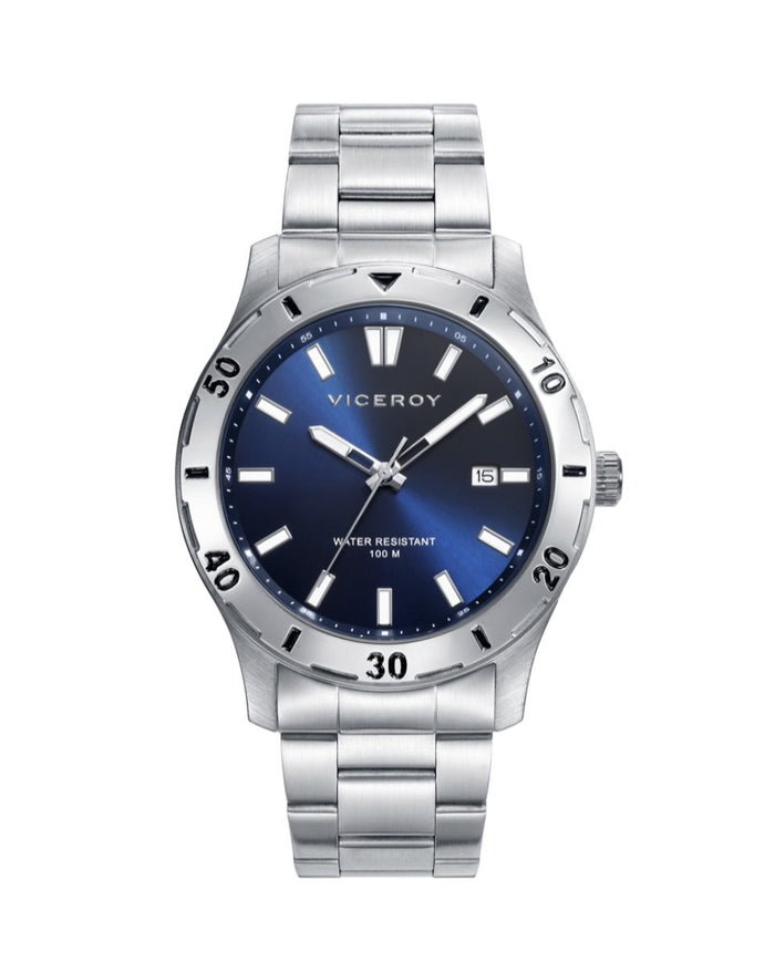 viceroy Reloj de hombre Heat 3 agujas de acero y esfera azul