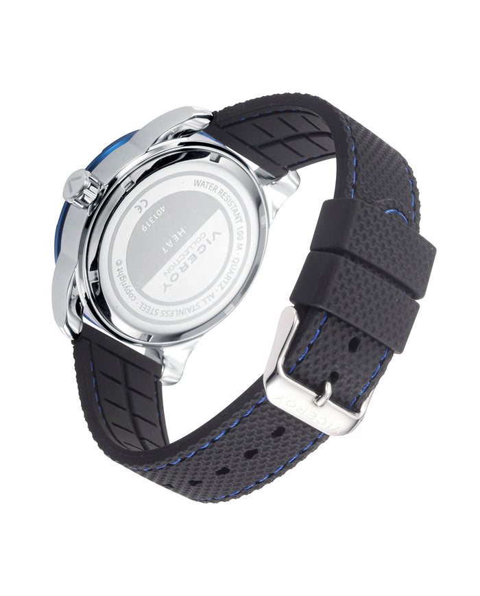 Viceroy Reloj De Hombre Heat Con Caja De Acero Y Correa Negra De Silicona