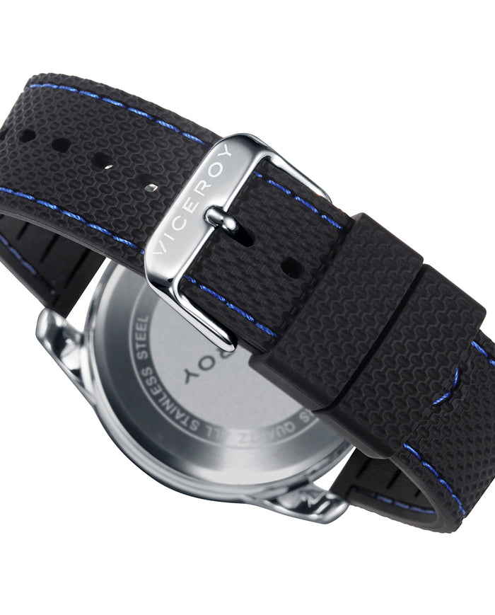 Viceroy Reloj De Hombre Heat Cronógrafo De Acero Con IP Azul Y Correa De Silicona Negra