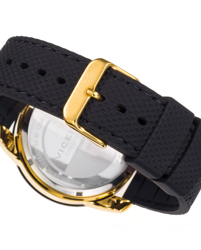 Viceroy Reloj De Hombre Heat Cronógrafo De Acero Con IP Dorado Y Correa De Silicona Negra