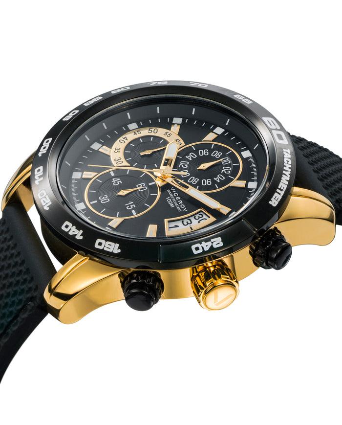 Viceroy Reloj De Hombre Heat Cronógrafo De Acero Con IP Dorado Y Correa De Silicona Negra