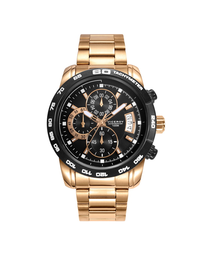 viceroy Reloj de hombre Heat cronógrafo de acero en Ip dorado