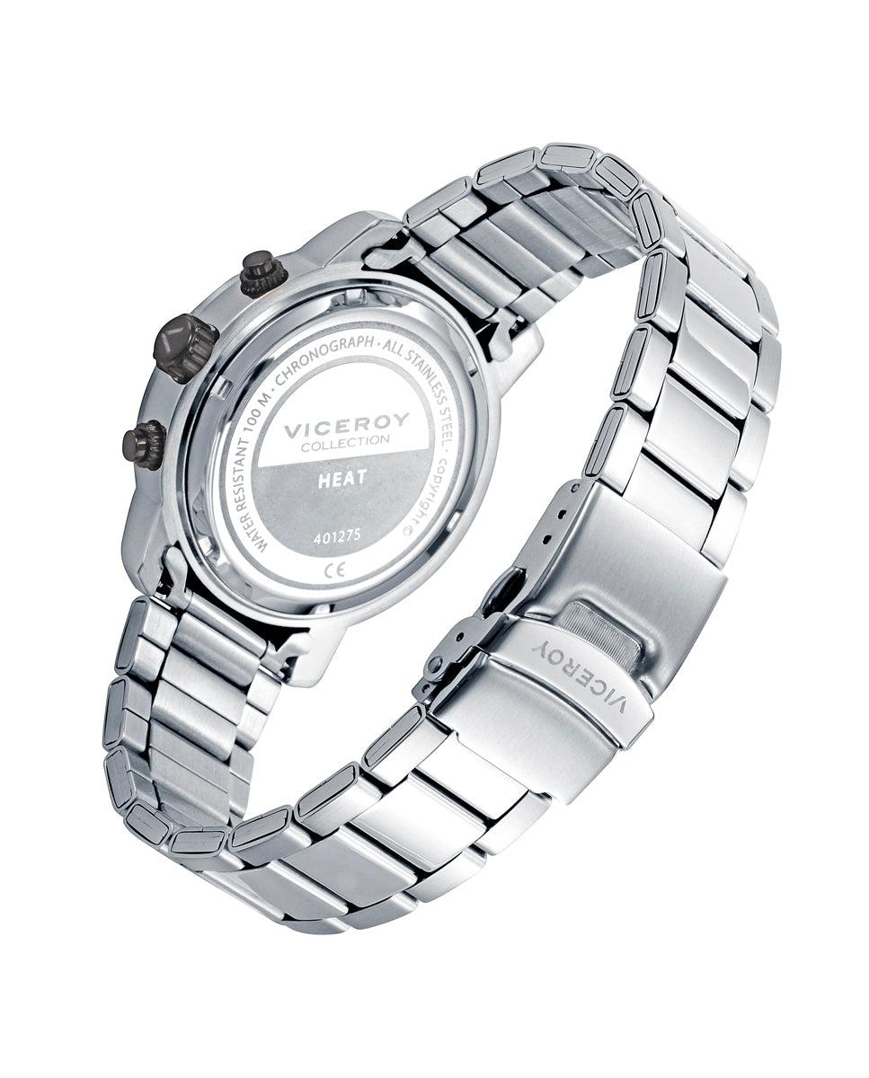 Viceroy Reloj De Hombre Heat De Acero Con Cronógrafo Y Esfera Plateada
