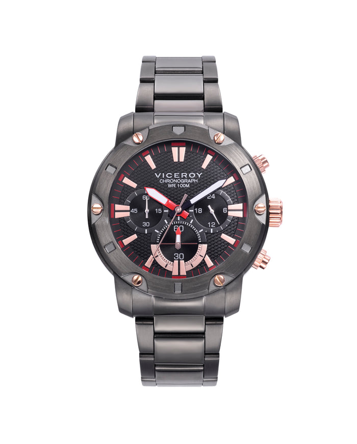 viceroy Reloj de hombre Heat de acero con cronógrafo y esfera negra