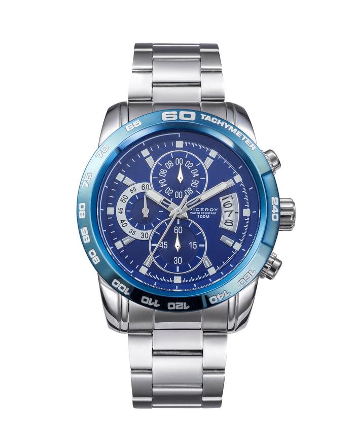 viceroy Reloj de hombre Heat de acero IP azul con cronógrafo