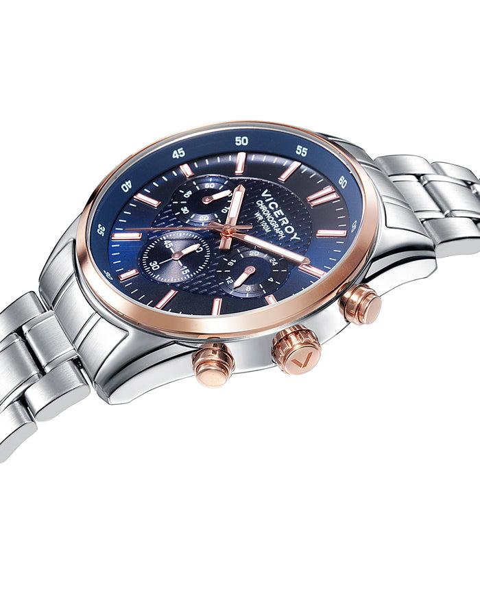 Viceroy Reloj De Hombre Magnum De Acero Con IP Rosa Y Cronógrafo