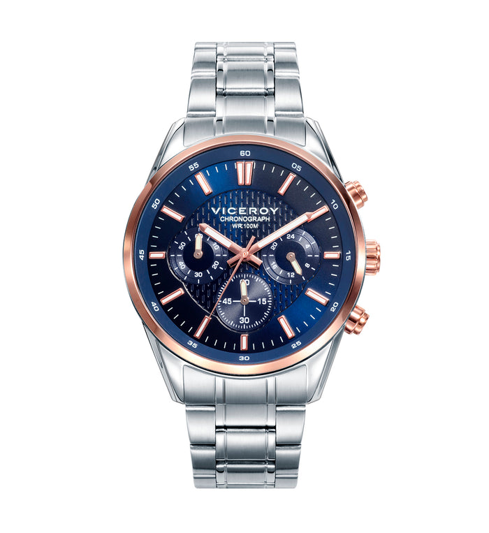 Viceroy Reloj De Hombre Magnum De Acero Con IP Rosa Y Cronógrafo