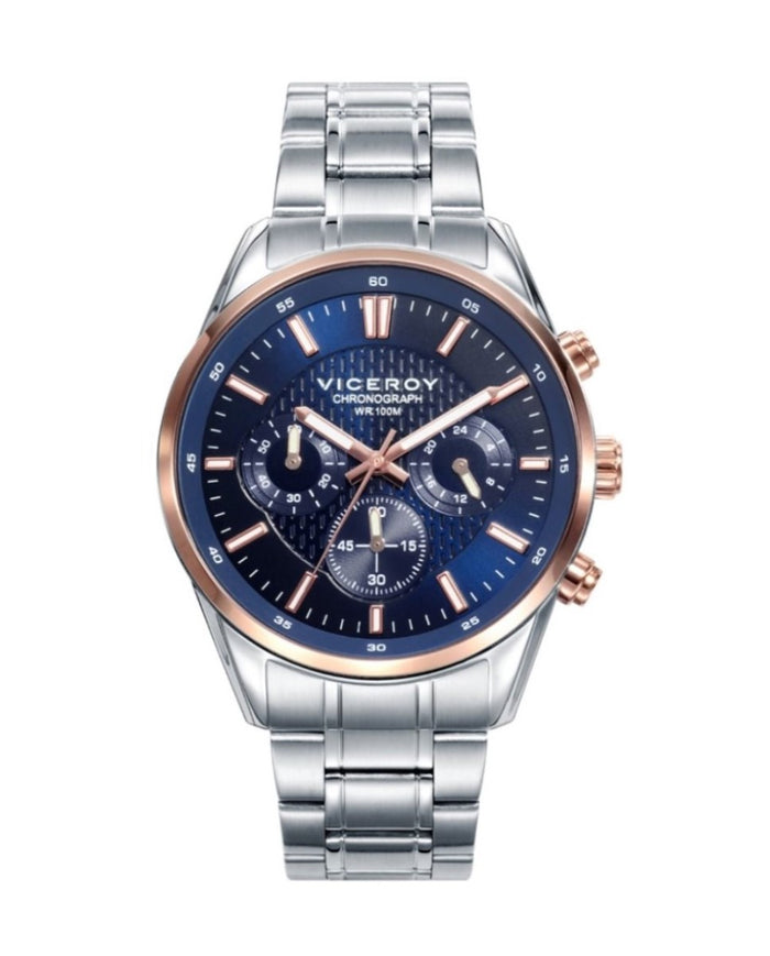 viceroy Reloj de hombre Magnum de acero con IP rosa y cronógrafo