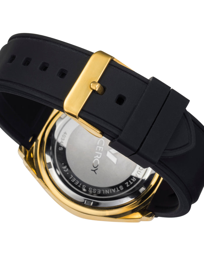 Viceroy Reloj De Hombre Magnum Multifunción De Acero Con IP Dorado Y Correa De Silicona Negra