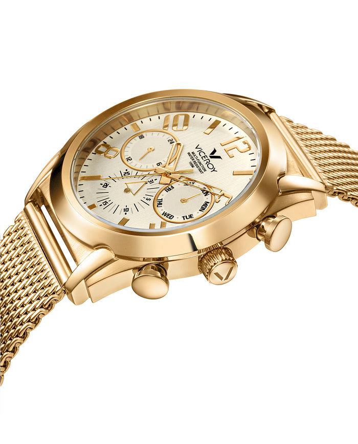 Viceroy Reloj De Hombre Magnum Multifunción De Acero IP Dorado Y Malla Milanesa