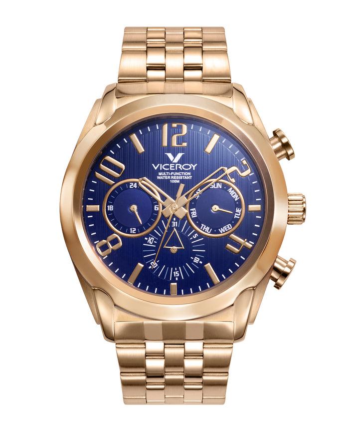 viceroy Reloj de hombre Magnum multifunción de acero Ip dorado