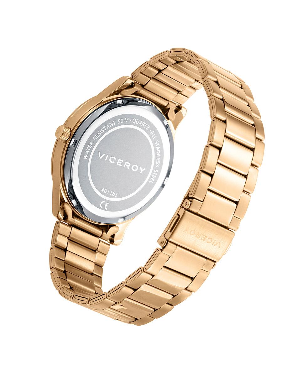 Viceroy Reloj De Hombre Magnum Tres Agujas De Acero Correa De Ip Dorado